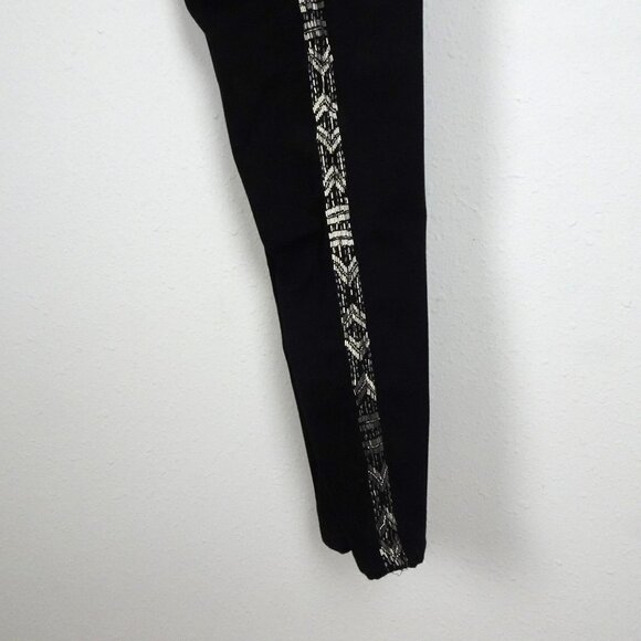 Ralph Lauren Skinny Ankle Jeans Women's Size 8 Black Beaded Stretch Denim - Picture 9 of 13